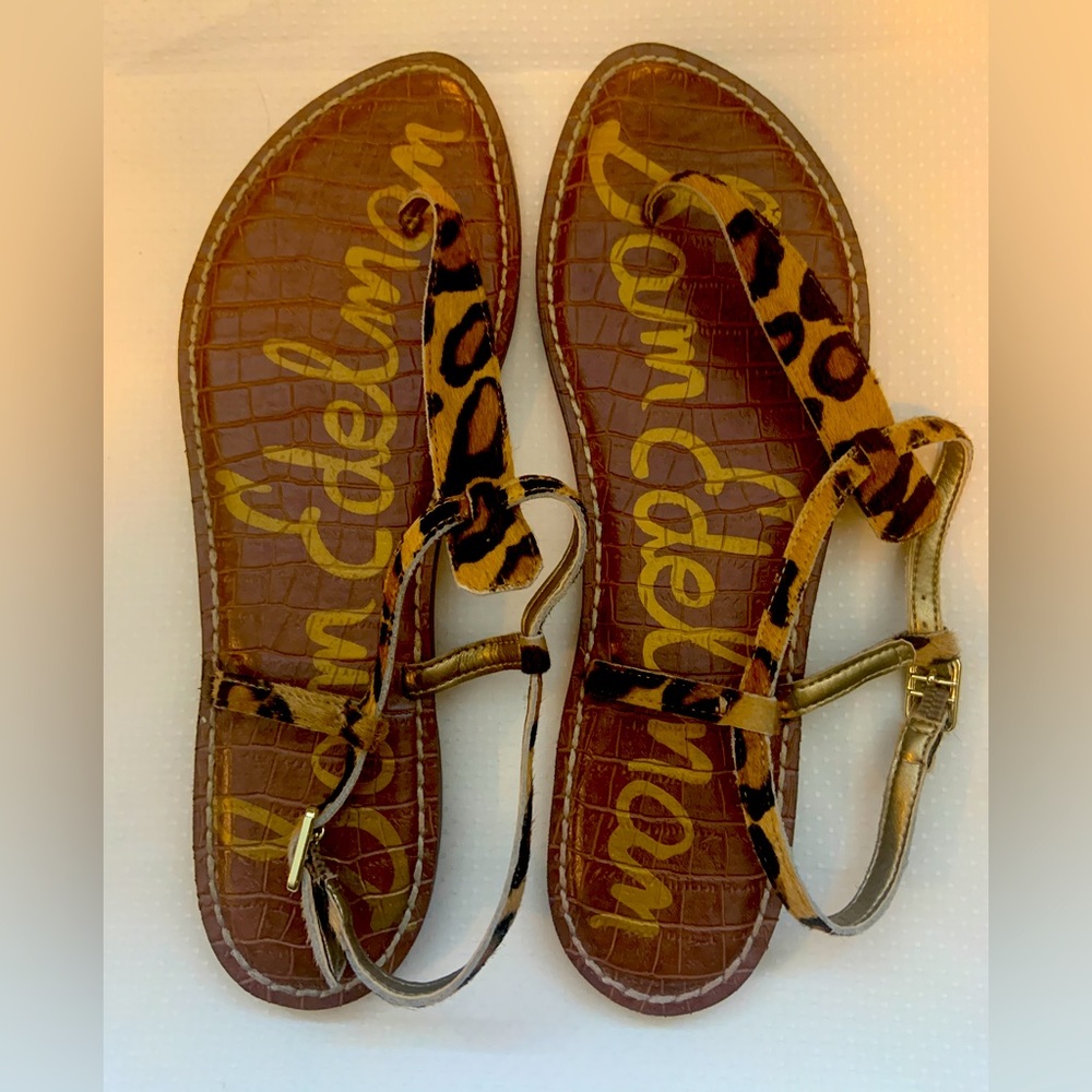sam edelman thong sandal cheetah print 8.5